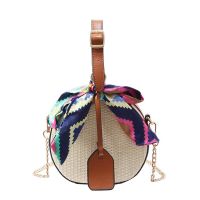 Womens straw bag Crossbody bag Woven bag Summer leisure bag Small round single