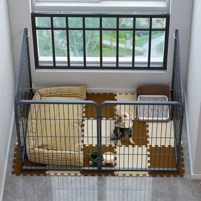 ✠♞✶ Dog fence medium and large dogs oversized stainless steel dogs daily necessities golden retriever home indoor heightened dog cage