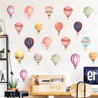 ELEGANT สีสัน Hot Air บอลลูนสติ๊กเกอร์ติดผนังสำหรับ Store Office Home ตกแต่ง Pvc ภาพจิตรกรรมฝาผนัง Art Diy Birthday Party Wall Decals