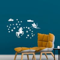 Little Fairy star horse acrylic wall stickers childrens room bedroom wall stickers decoration creative warm anime room decor