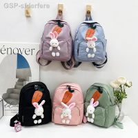 ท์☬Ão กระเป๋านักเรียนอนุบาล Para Crianças Pelúcia Coelhinho Mochila Leve Nylon Respara Menina Menino Idades 3 A 6