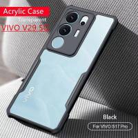 V29(พร้อมส่งในไทย)เคสกันกระแทกขอบสีหลังใสVivo V29 5G/Y27 5G/Y27 4Gตรงรุ่น