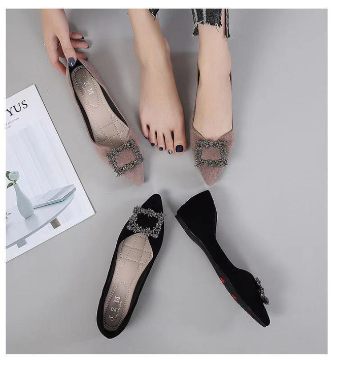 อูหลงคุณภาพสูงแฟชั่นเกาหลีรองเท้าตุ๊กตาแพลตฟอร์มรองเท้าแบบสั้น-sepatu-slip-on-แบนรองเท้าแหลมรองเท้ายางสำหรับผู้หญิงรองเท้าทำงานหนัง-pu-สำหรับผู้หญิงรองเท้าสำนักงานขี้เกียจแบรนด์ดั้งเดิม2023ใหม่ล่าสุด-