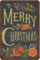 Vintage Tin Sign Merry Christmas Metal tin Sign Home Decoration