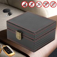 Car Keyless Signal Blocker Anti-Theft Box Key Fob Protector Radiation-proof Safety Auto Storage Box Car Interior Accessories Key Chains