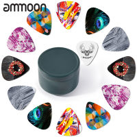 [ammoon]MX0299D ดนตรี13ชิ้นปิ๊กกีตาร์เซลลูโลส0.71มม. สีสันสดใสพร้อมกล่องเก็บของเหล็กเครื่องมืออุปกรณ์เสริมดนตรีสำหรับกีตาร์อะคูสติกไฟฟ้าเบส