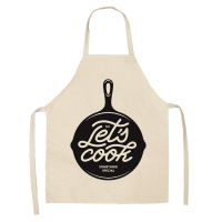 1pcs Letter Alphabet Kitchen Aprons For Women Cotton Linen Bibs Household Cleaning Pinafore Home Cooking Apron 53*65cm WQL0001