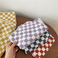 Retro Plaid Bath Towel Checkerboard Hand Towel Absorbent Face Bathroom Home Ho Outdoor Comfortable Towels