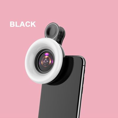 ZZOOI 15X Macro HD Camera Lens Mobile Phone Lens LED Selfie Ring Flash Lamp Ring Clip Fill Light Universal for iPhone Android Phone