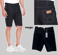 (สอบถามก่อนซื้อ) Wrangler กางเกงยีนส์ขาสั้นผู้ชาย(ของแท้ 100%ชอปไทย)สีดำ เอวกลาง ทรงตรง ขาสั้นชาย ผ้าไม่ยืด