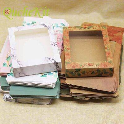 【YF】▧☑  10Pcs Large Paper With Window Chirstmas Storage  Cookie Wedding