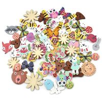 20pcs Wooden Buttons for Crafts Scrapbooking Accessories Button Decorativos Botones De Madera Para Manualidades Haberdashery