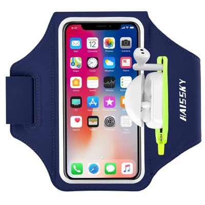 HAISSKY Zipper Sports Phone Armbands For AirPods Pro 3 iPhone 14 Pro Max 13 12 11 On Hand Running GYM Arm Bag For Samsung Xiaomi