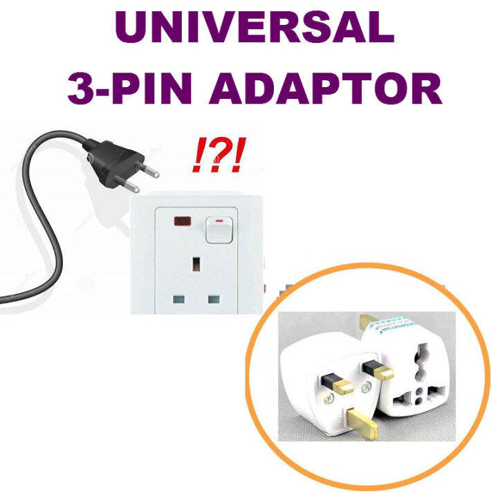 Universal 3Pin Adapter for SG and UK Power Sockets Lazada Singapore