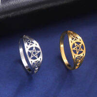 LIKGREAT Gothic Celtics Knot Pentagram แหวนผู้หญิงผู้ชายสแตนเลส Supernatural Wicca Amulet แหวนคู่แม่มดเครื่องประดับของขวัญ