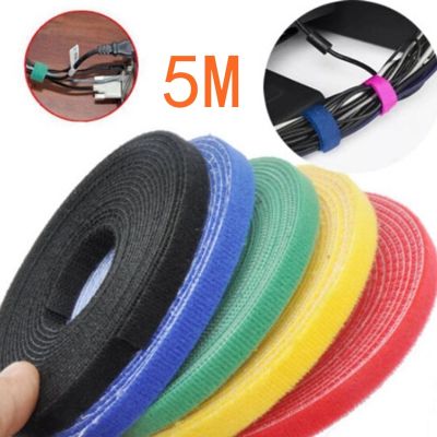 5 Meter/Roll Nylon Cable Ties Power Wire Loop Tape Multifunction Nylon Straps Fastener Reusable