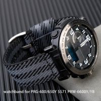 ┋ Nylon Canvas Strap for Casio G-SHOCK PRW-6600 PRG-600YB PRG-650 GA2000 Mens Replacement Waterproof Quick Release 24mm bracelet