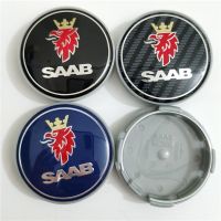 ฝาครอบดุมล้อยางล้อรถที่ครอบยี่ห้อรถยนต์63มม. ล้อ4ชิ้น/เซ็ตสำหรับ SAAB 900 95 93 12775052โลโก้