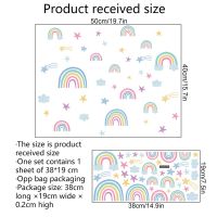 ZZOOI DIY 1PC Luminous Wall Sticker Childrens Rainbow Stars Wallpaper Background Wall Decals Decor For Bedroom Living Room