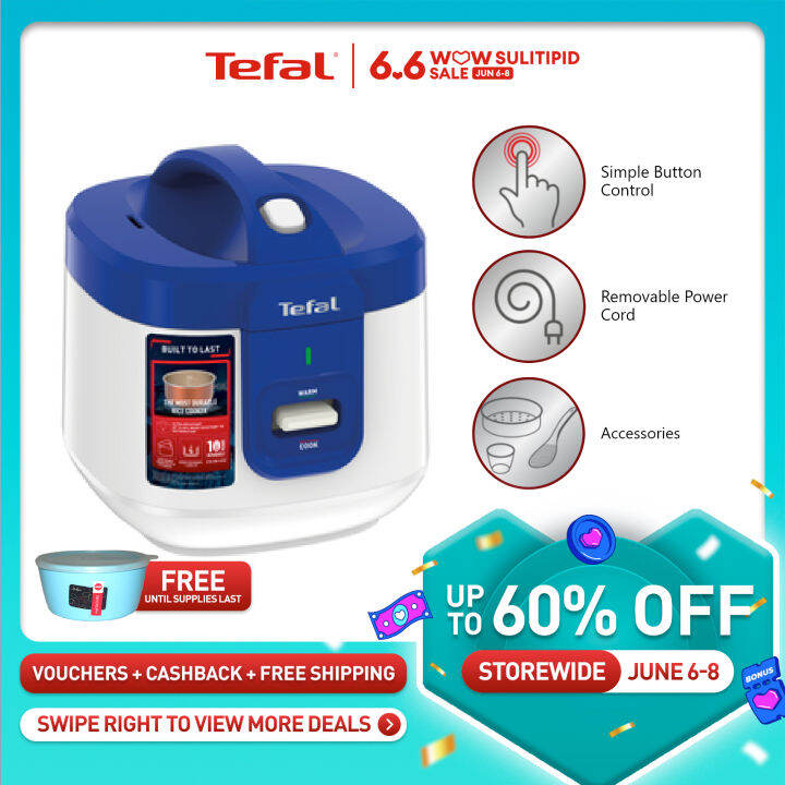 TEFAL Everforce Mechanical Rice Cooker 1.5L RK361165 (Blue) Lid