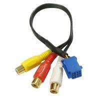 Car RCA Female Audio Video AV-In Cable Wire for Headunit 6Pin Blue A/V Port 3040