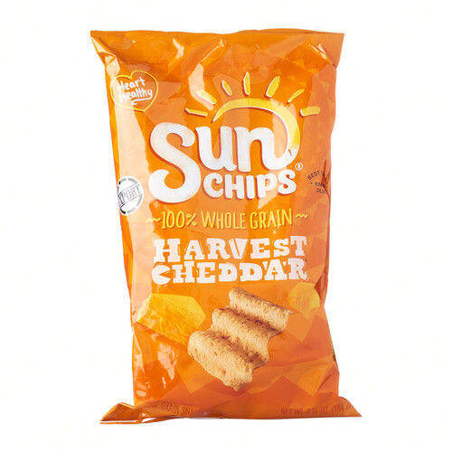 Sun Chips Whole Grain Harvest Cheddar Chips 184.2g "30 less fat than