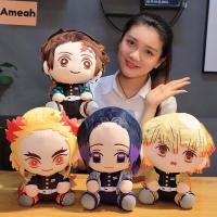 AMEAH อะนิเมะปีศาจของเล่นเด็กของขวัญ Kimetsu No Yaiba ตุ๊กตาอนิเมะ Kamado Tanjirou Tomioka Giyuu Kamado Nezuko ยัดไส้ของเล่นของเล่นตุ๊กตาอะนิเมะปีศาจฆ่าตุ๊กตายัดนุ่น