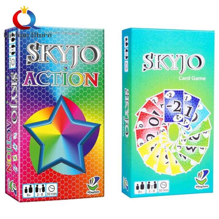 QiMiao Kids Teens Skyjo Action Card Game English Version Board Game  Multiplayer Party Interactive Props For Family Gathering