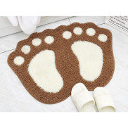 Thảm lau chân hình bàn chân gấu siêu thấm, chất liệu vải mềm mại