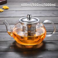Heat Resistant Loose Leaf Tea Pot Glass Teapot Stainless Steel Infuser Heated Container Tea Kettles Teapot For Brewin Flower Tea