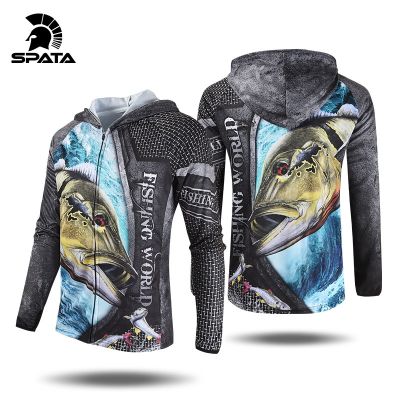 【YF】 SPATA 2023 New Fishing Shirts Anti-UV Sun Protection Moisture-Wicking Breathable Long Sleeve Quick -Dry Hoodies Clothing