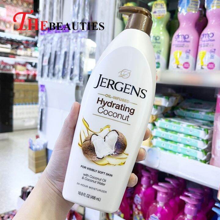 พร้อมส่ง-jergens-hydrating-coconut-moisturiser-496-ml-made-in-usa-ครีมบำรุงผิว-สูตรคืนความชุ่มชื้นจากน้ำมันมะพร้าว-ผลิตภัณฑ์นำเข้า