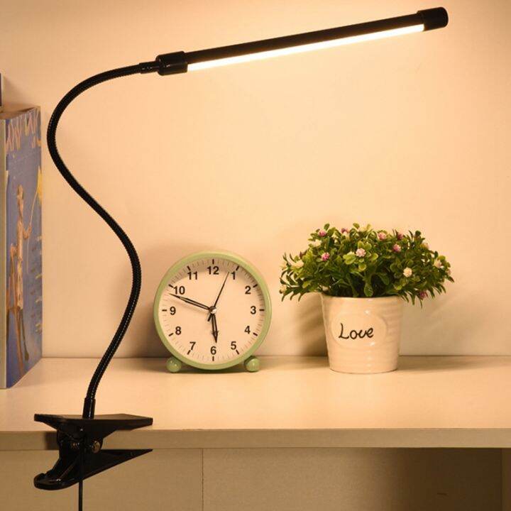 led-reading-light-clamp-desk-lamp-3-modes-clip-light-flexible-eye-care-clamp-light-for-bed-reading-bedroom-black