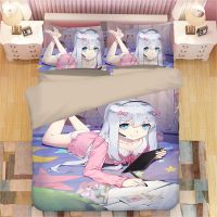 【hot】⊕✱◘ Sagiri Anime Print Set Duvet Covers Pillowcases Piece Comforter Sets Bedclothes Bed 06