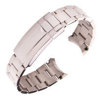 316L Stainless Steel Watchbands Bracelet 20mm Silver Brushed Screw Links Curve End Metal Watch Band Strap