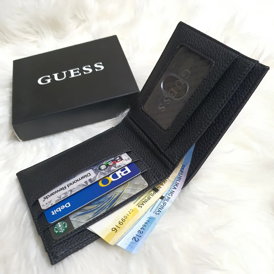 Original Guess Pebble Leather Slim Billfold Classic Men's Wallet