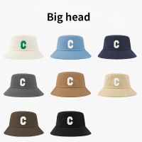 2023 Big Head XL Bucket Hat For Men Women Letter C Grey Cap  Summer Panama Large Fisherman Hat Luxury  Bob Beach  Sun Hat