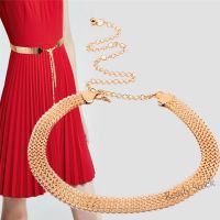 【hot sale】 ❡ B55 Fashion Wave Metal Waist Chain Belt Gold Buckle Body Chain Dress Belt