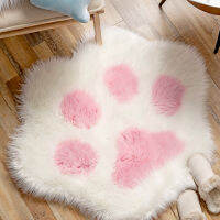 Cute Cat Paw Soft Plush Carpet Home Sofa Table Floor Mat Bedroom Footprint Shape Bedside Decorative Carpet Christmas Gifts 2021