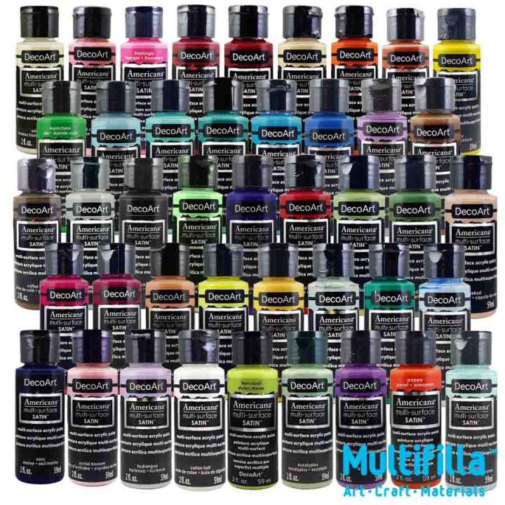 Deco Art Americana Multi Surface Acrylic Paint Set - Satin - 18 Piece