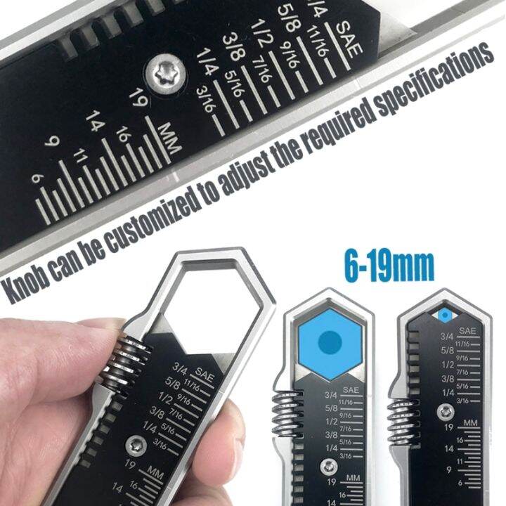 ประแจปรับได้6-19มม-แบบพกพา-hex-key-ใช้งานง่าย-universal-handle-spanner-เครื่องมือสำหรับ-outdoors-camping