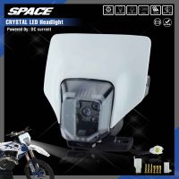 【ใหม่】 SPACEMOTO รถจักรยานยนต์คริสตัล LED ไฟหน้าไฟหน้าสำหรับ Husqvarna FC TC FE TE 2017 2022รถจักรยานยนต์ E Nduro LED ไฟหน้า