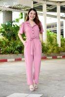 T-JL05 JUMPSUIT จั้มสูทขายาวเบลเซอร์ กระดุมหน้า ผ้ายืดทั้งตัว (S32-35”, M36-39”) ชุดผู้หญิง ชุดออกงาน ชุดทำงาน แฟชั่นผู้หญิง