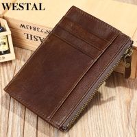 WESTAL Slim Leather Wallet Credit ID Card Holder Purse Money Case for Men Women Coin Purses with ID Windoom 1015 Card Holders
