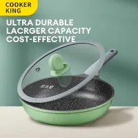 COOKER KING Cast Aluminum Frying Pan 28cm with Lid, Non-Stick, Suitable for All Stoves Including Induction