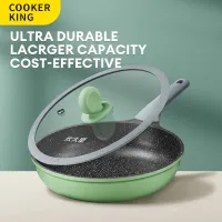 โปรโมชั่น Flash Sale : COOKER KING Cast Aluminum Frying Pan 28cm with Lid, Non-Stick, Suitable for All Stoves Including Induction
