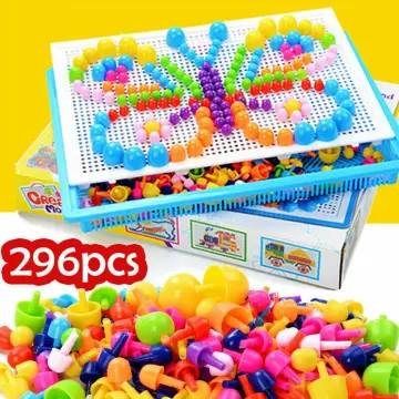 New Educational Creative Mosaic Toy Peg Board with Nails set for kids gift