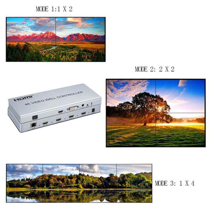 2x-โปรเซสเซอร์2ตัวควบคุมวิดีโอติดผนัง1x2-1x3-1x4-2x1-3x1-4x1-4x1-4k-hdmi-dvi-ตัวควบคุมวิดีโอติดผนังทีวีวีดีโอเย็บติดผนัง