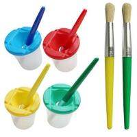 Creative DIY Plastic Children Kids Paint Brush Pen Cup Set Scrawl Accessories Kids Toys Painting Tools set Drawing Painting Supplies