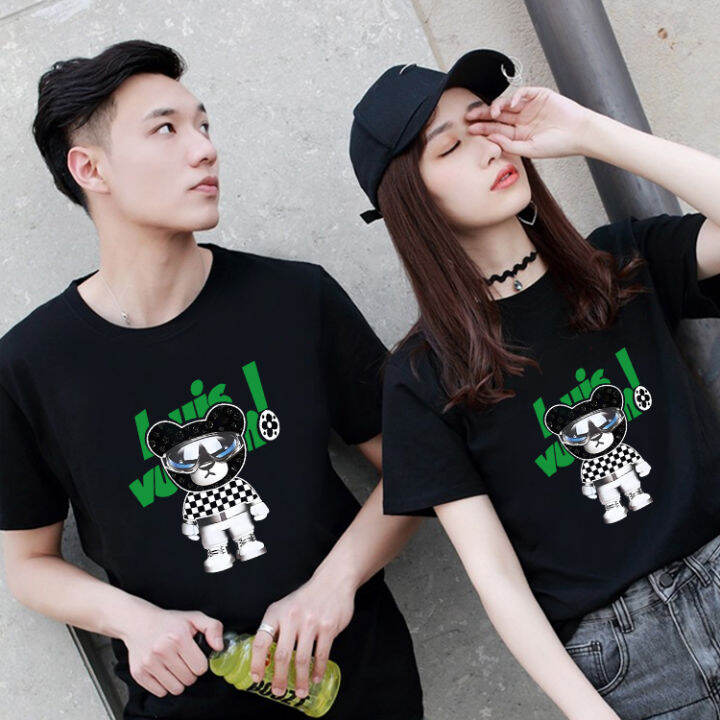 เสื้อทีเชิร์ตคอกลมแฟชั่นunisex-เสื้อยอดฮิตลาย-เสื้อแขนสั้น-เสื่อคู่รัก-เสื้อแขนสั้นใส่ได้ทั้งผู้หญิงและชายเสื้อผ้าแฟชัd334